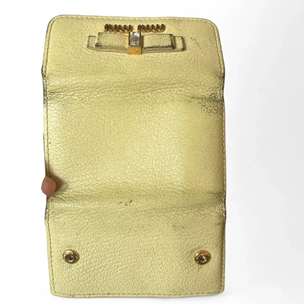Miu Miu Leather Key Case Lot of 2 Pink Yellow Vintage Project Repair AS IS